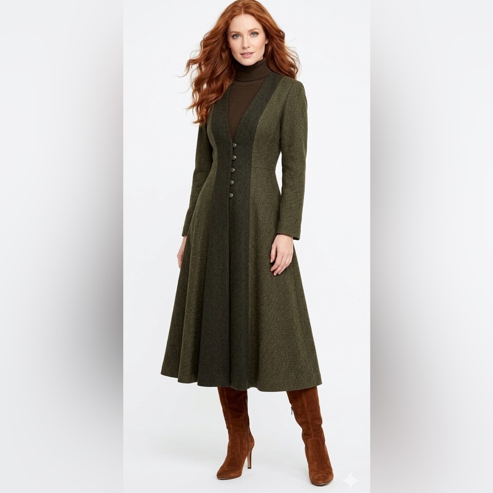 Maxi length Olive green-dress size small